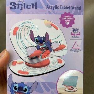 Disney Stitch Acrylic Tablet Stand in White & Coral Pink